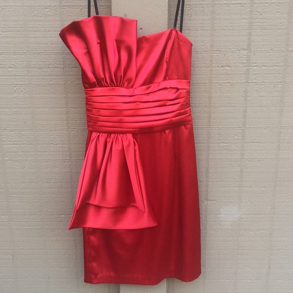 Sz 3/4 Josh & Jazz Red Strapless Formal Mini